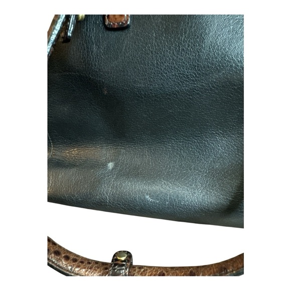 Brahmin Arno Tuscan Black and Brown Leather Satchel Shoulder Bag Purse - Vintage - Picture 5 of 9